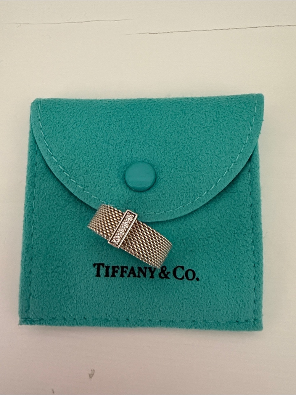 Tiffany & Co. Somerset ring with diamonds  5mm sz 7